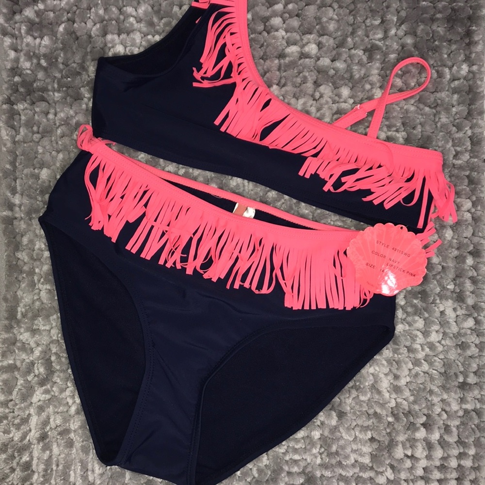 Coral Tropics Girls One Shoulder Bikini